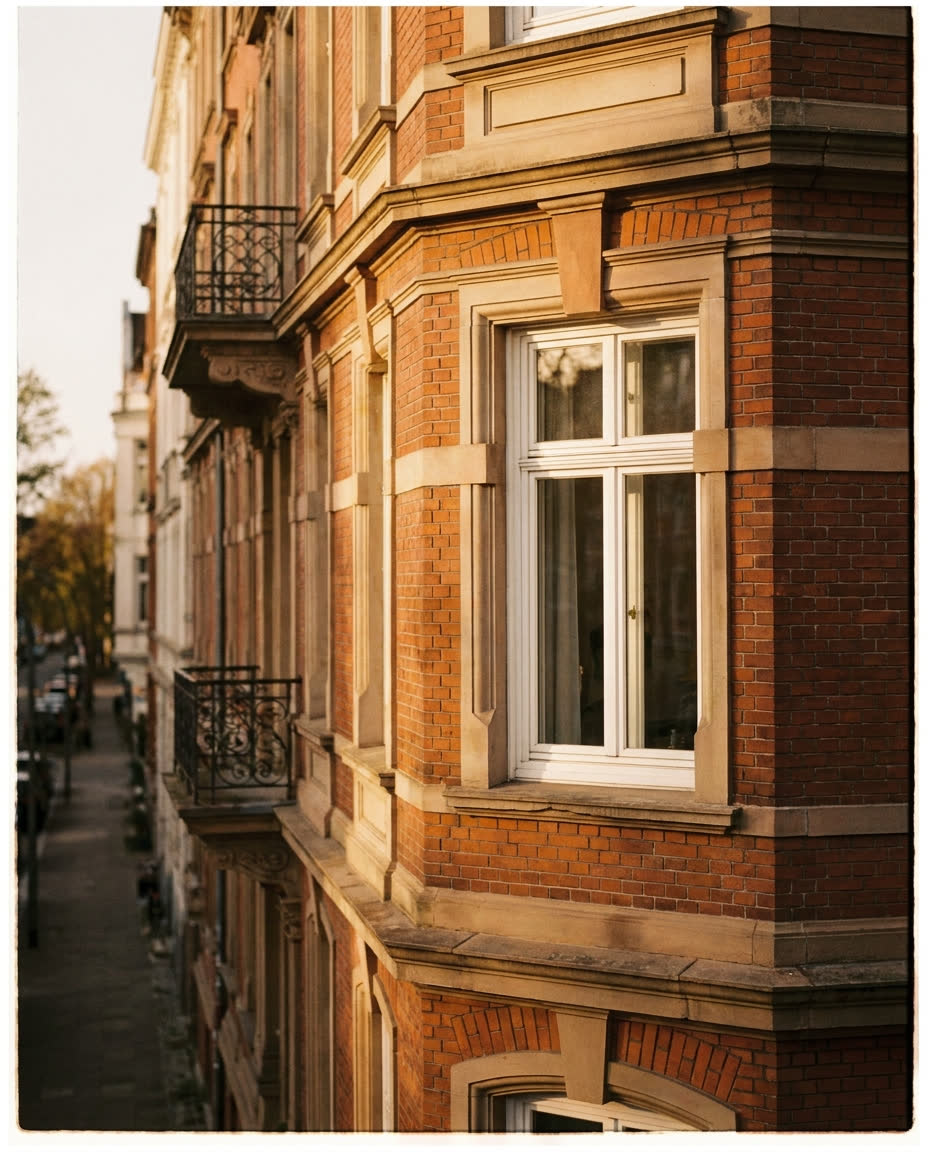 Hamburger Altbau-Backsteinfassade